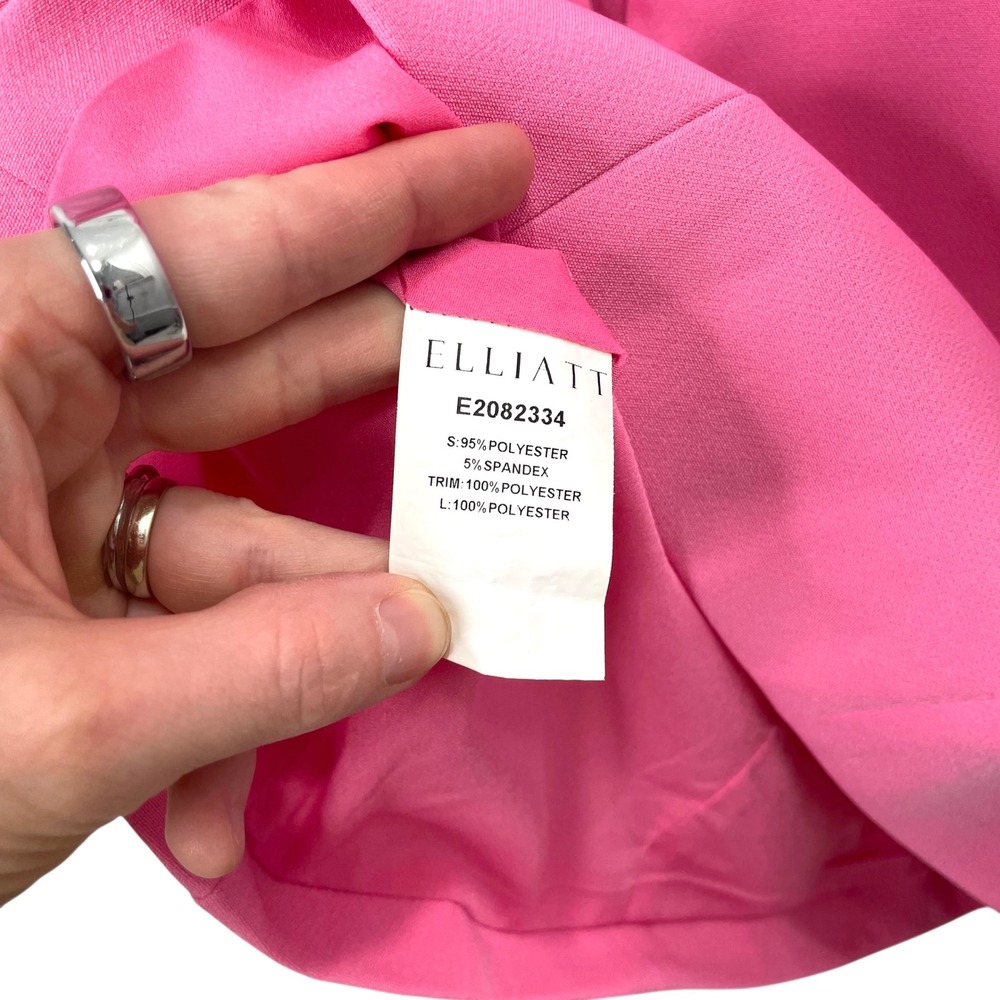 Elliatt Trompe 3D Floral Mini Dress Size S barbie pink square neck coquette - Picture 11 of 11